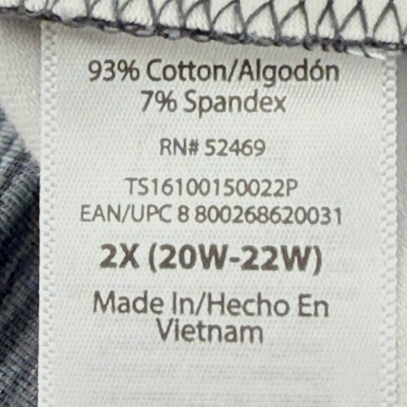 Terra & Sky Women's Striped Space Dye Grey Capri Legging Plus 2X (20W-20W) NWT - Picture 7 of 11